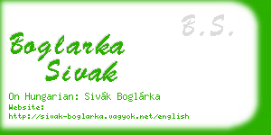 boglarka sivak business card